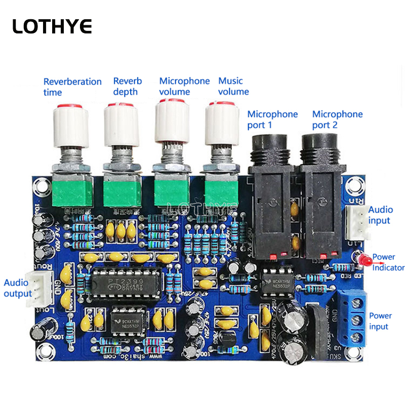 Diy Electronic Components - PT2399 Microphone Amplifier Board Karaoke Reverberation