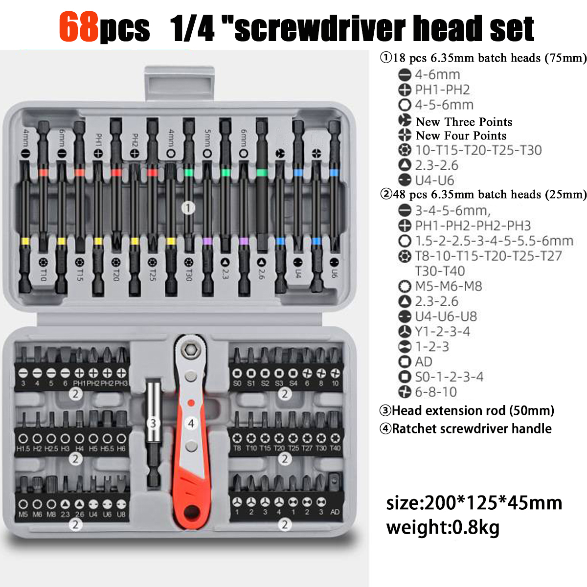 Diy Electronics Components Kit - 68 in 1 Precision Ratchet Screwdriver