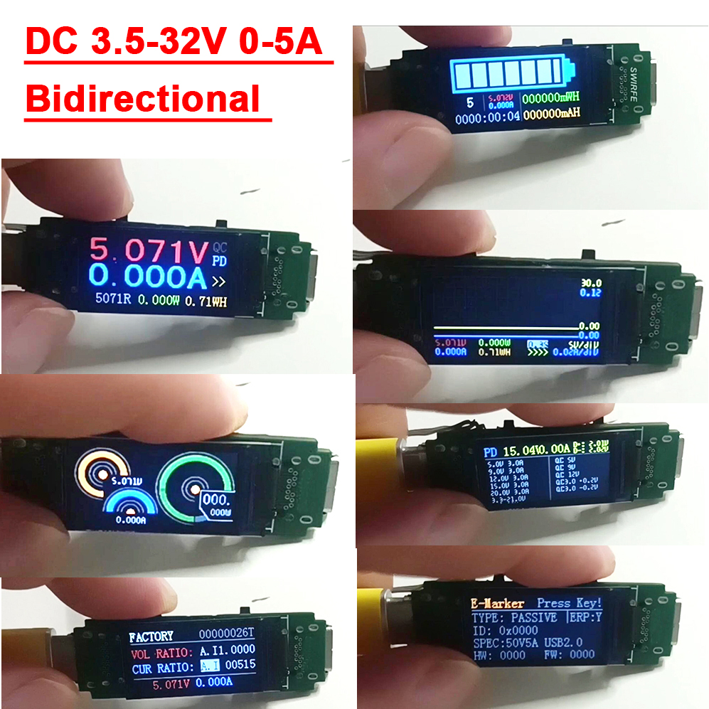 Logic Analyzer Usb - Bidirectional Type-c USB Tester 5A Voltmeter