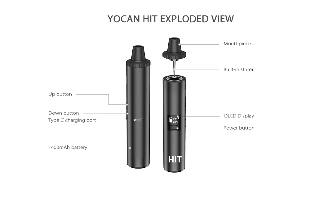 Original Yocan Hit Dry Herb Va - مراجعة Diy Vape Electronics وسعره