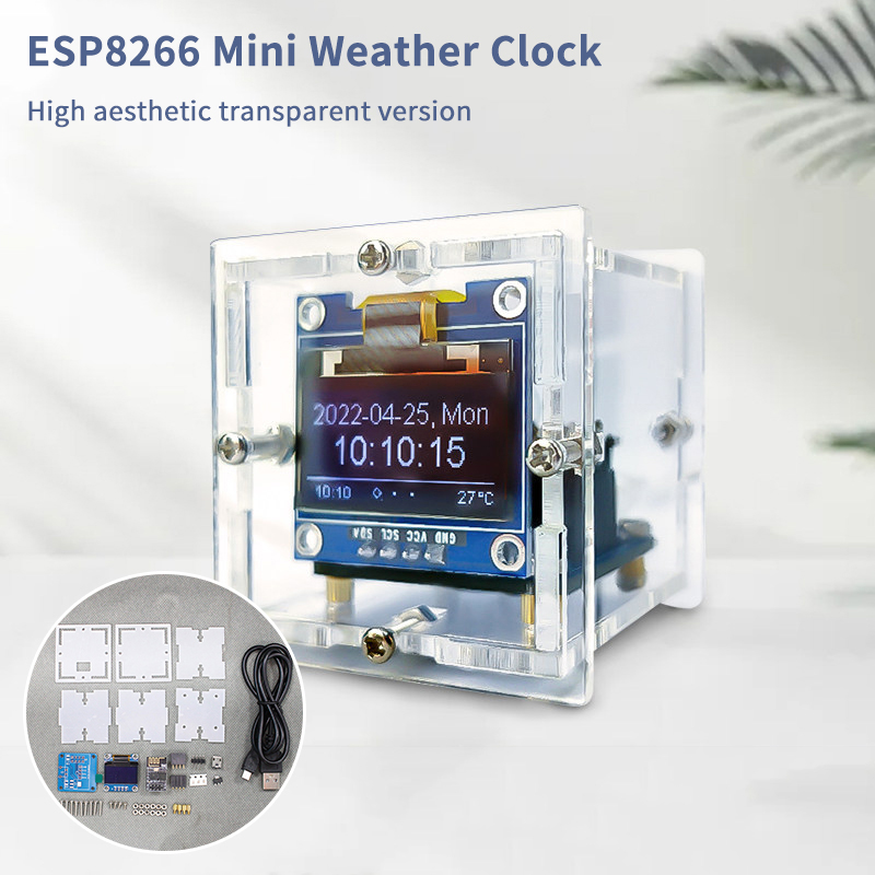 ESP8266 Mini Weather Clock Kit - مراجعة Diy Home Electronics وسعره
