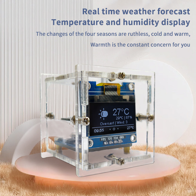 ESP8266 Mini Weather Clock Kit - مراجعة Diy Home Electronics وسعره