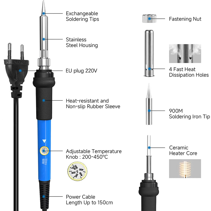 Adjustable Temp 220V 60W Elect - مراجعة Diy Kit Elektronik وسعره