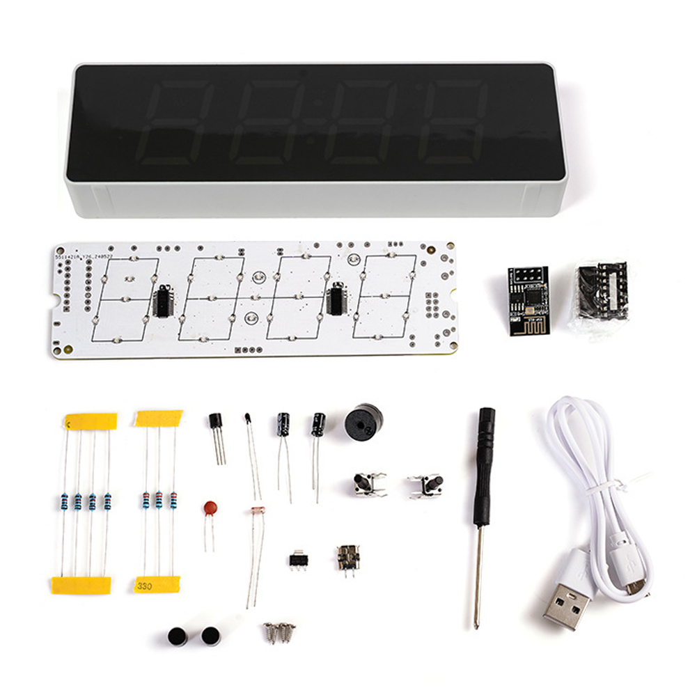 ESP8266 IoT Colorful WiFi Cloc - مراجعة Diy Electronics Components Kit وسعره