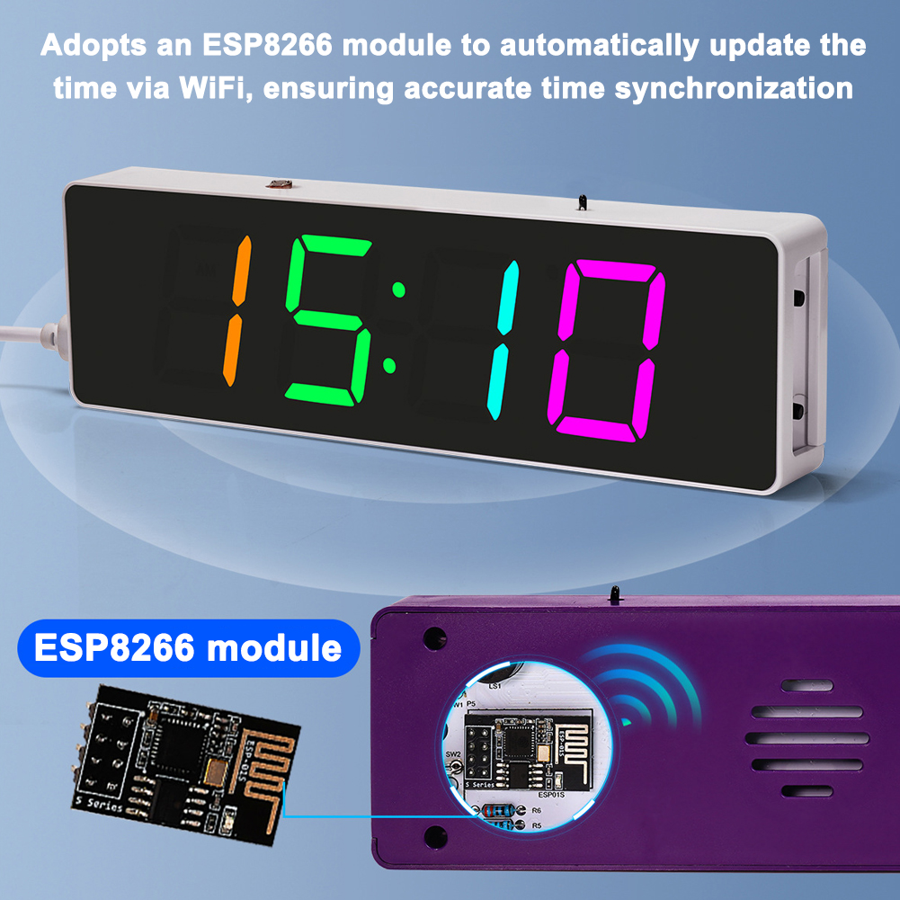 ESP8266 IoT Colorful WiFi Cloc - مراجعة Diy Electronics Components Kit وسعره