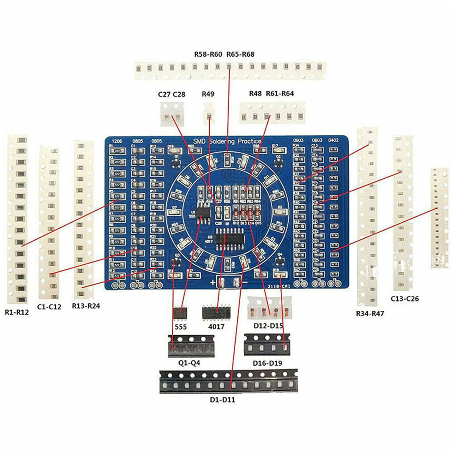 Soldering Practice Three-Piece - مراجعة Diy Electronics Components Kit وسعره