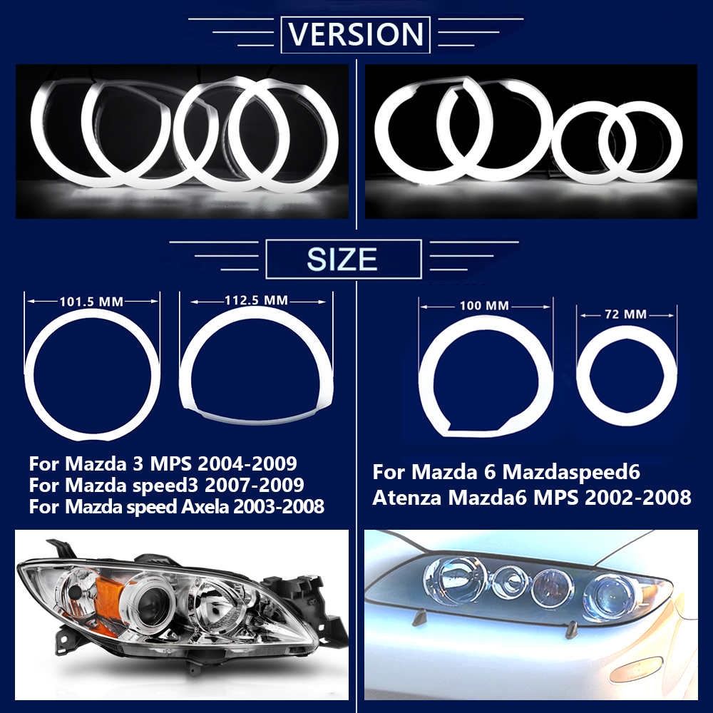 4Pcs For Mazda 3  6 mazda3 BK  - مراجعة Led Assortment Kit وسعره