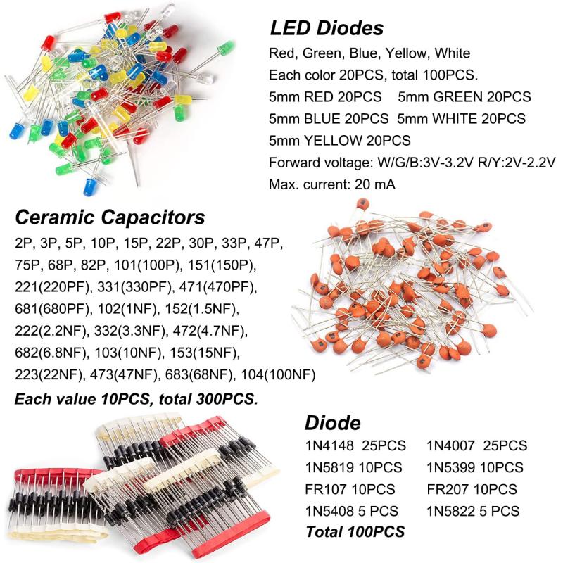 New 1400PCS Basic Electronic C - مراجعة Diy Electronics Components Kit وسعره