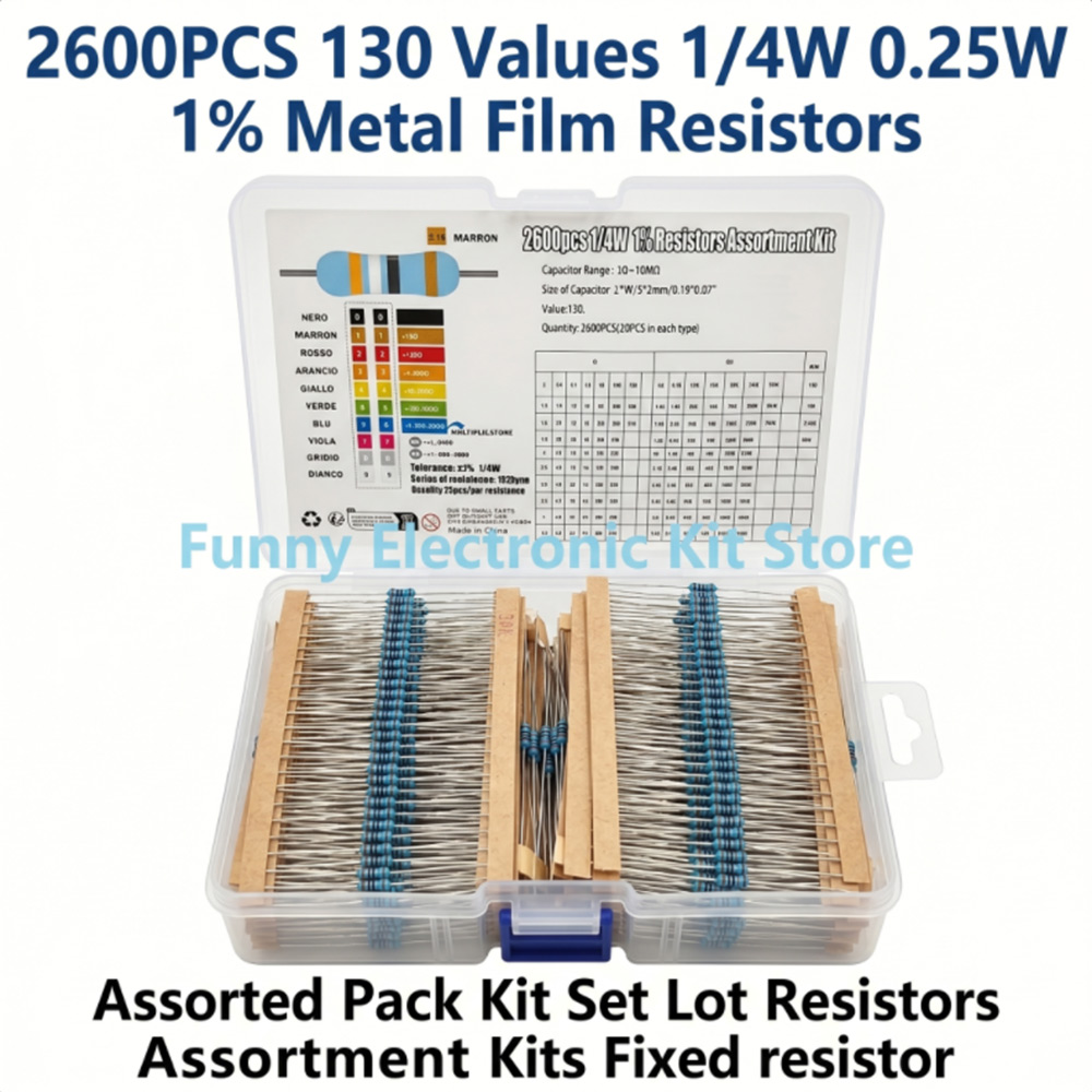 2600pcs Metal Film Resistors A - مراجعة Diy Electronics Components Kit وسعره