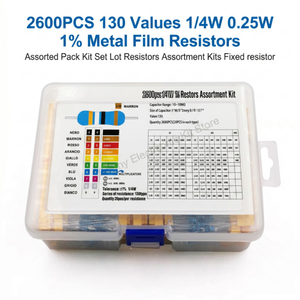2600pcs Metal Film Resistors A - مراجعة Diy Electronics Components Kit وسعره