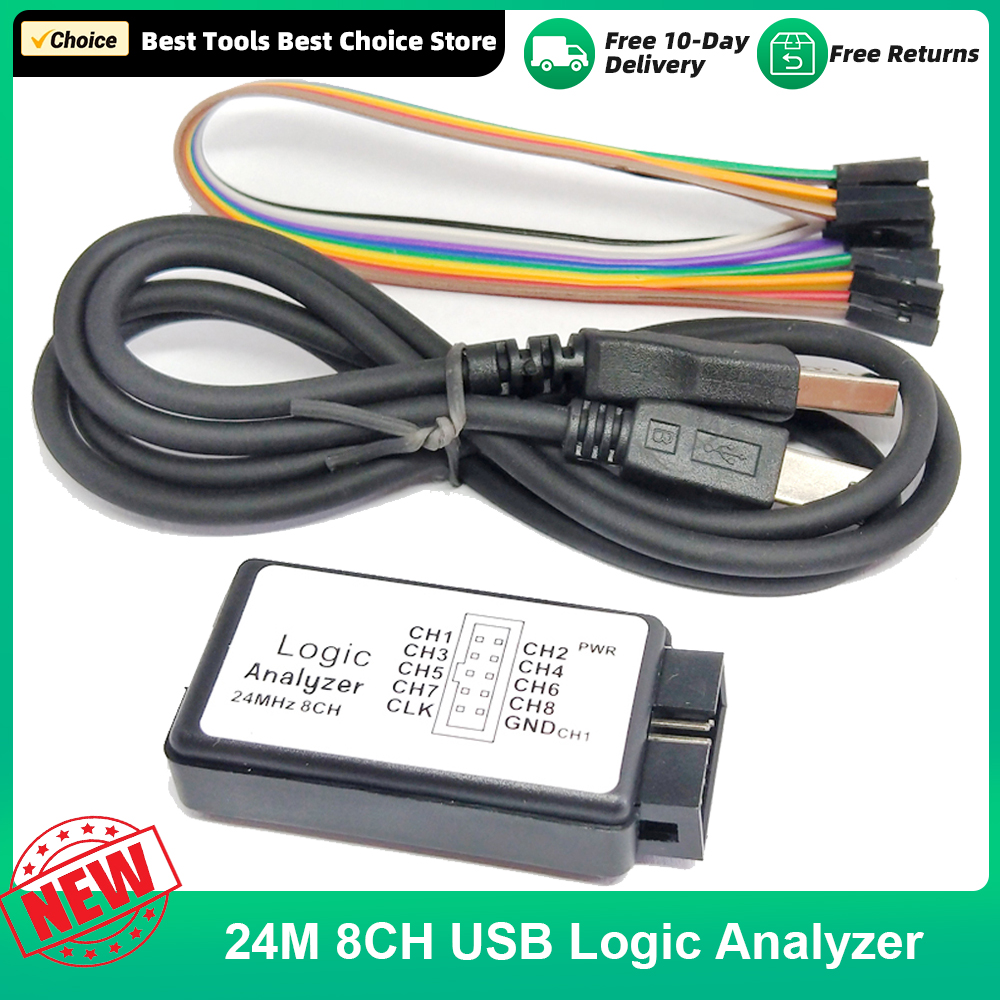 USB Logic Analyzer 24M 8CH Mic - مراجعة Logic Analyzer Usb وسعره