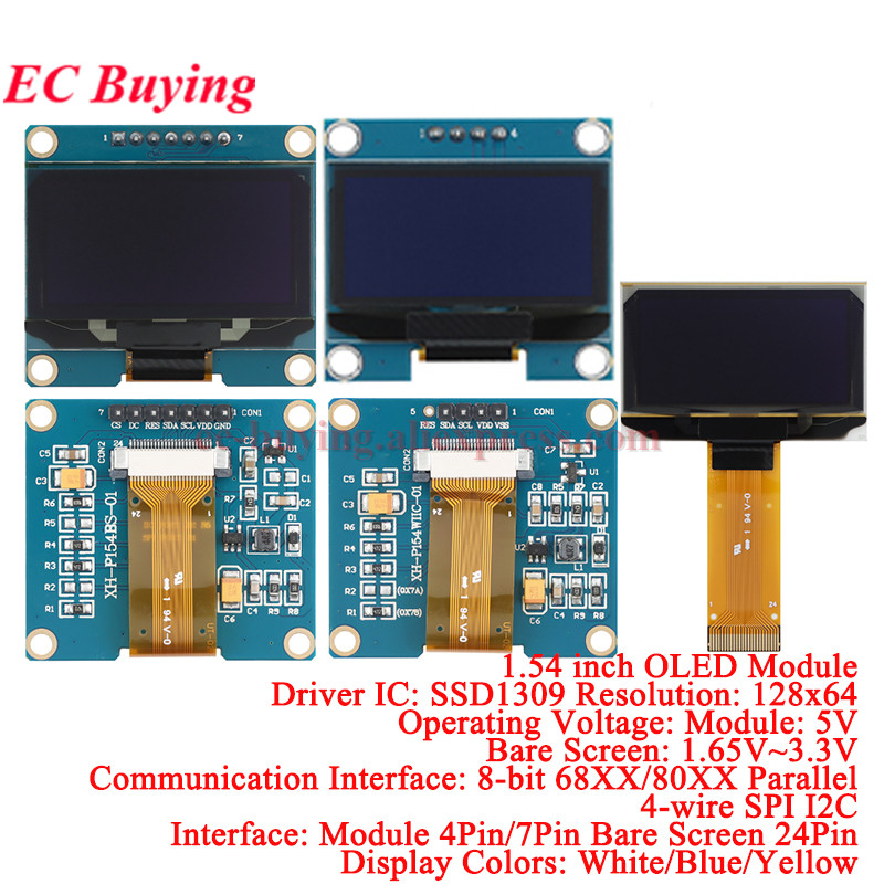 1.54 inch OLED Module 1.54” Di - مراجعة I2C Lcd Display وسعره