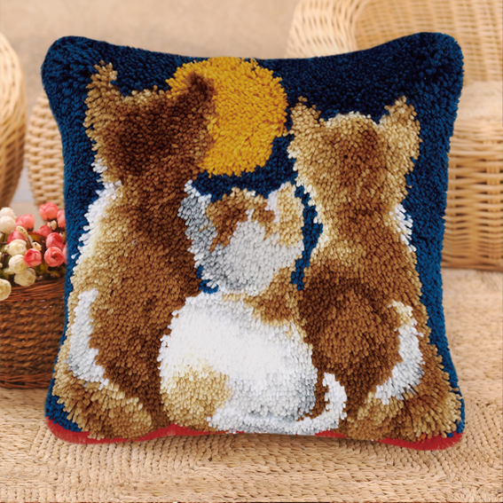Cat Series Latch Hook Kit Mats - مراجعة Diy Home Electronics وسعره