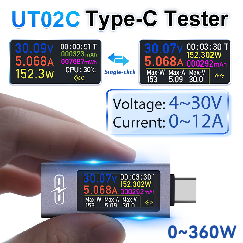 UT02C USB Color Screen Type-C  - مراجعة Logic Analyzer Usb وسعره