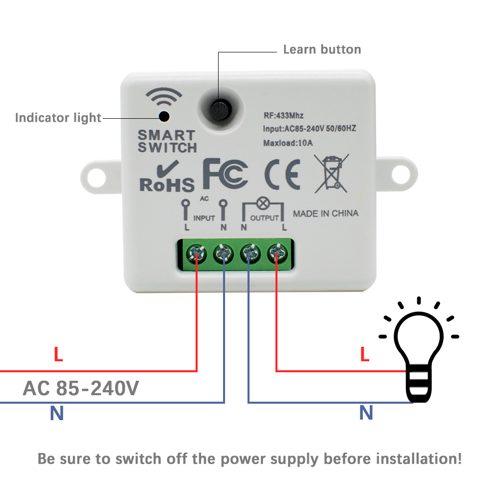 220V 1CH Wireless Remote Contr - مراجعة Diy Rc Electronics وسعره