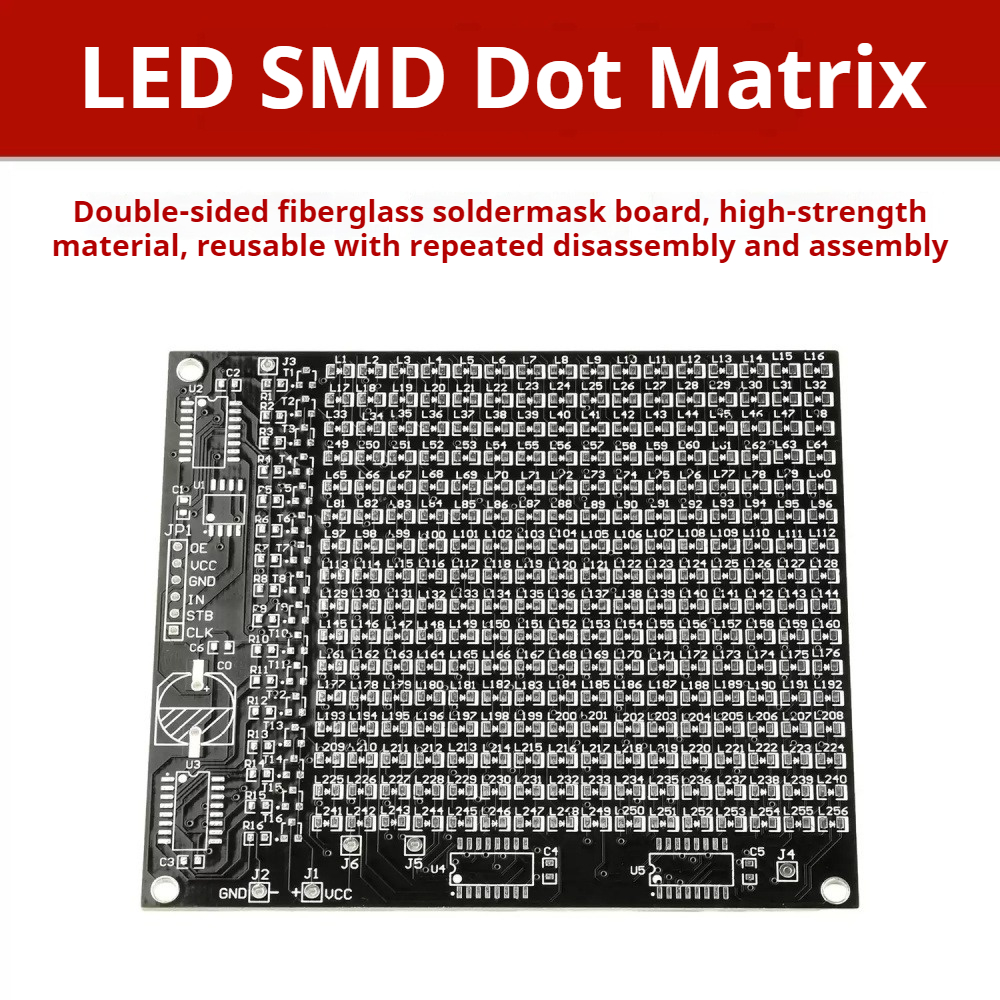 64/256 LED SMD Dot Matrix Adve - مراجعة Diy Electronics Components Kit وسعره